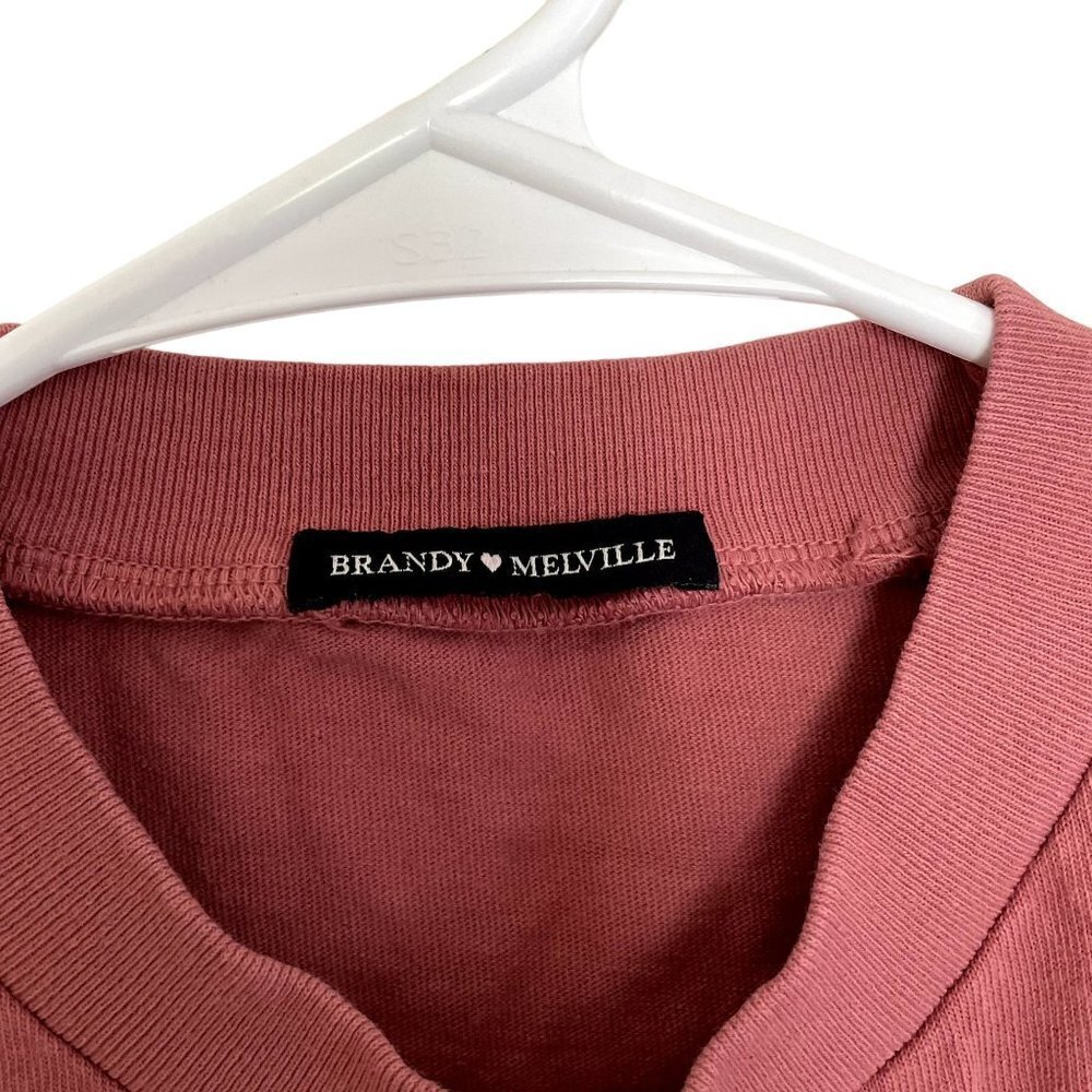 Brandy Melville Butterfly Embroidery T-Shirt XS Pink Women Cotton Vintage Style - Picture 4 of 6